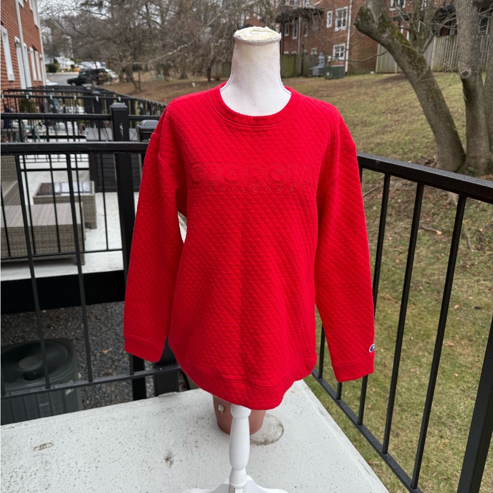 Champion Women’s Quilted Georgia Bulldog Sweatshirt Size Medium Sportswear